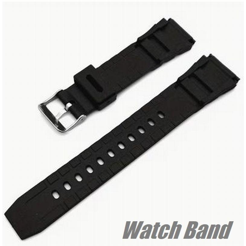 シリコン 時計バンド 1個 シルバーバックル バネ棒2本付 バンド G-SHOCK ガーミン 腕時計ベルト 工具 カシオ 交換 CASIO チプカシ 互換 (UE2) | 