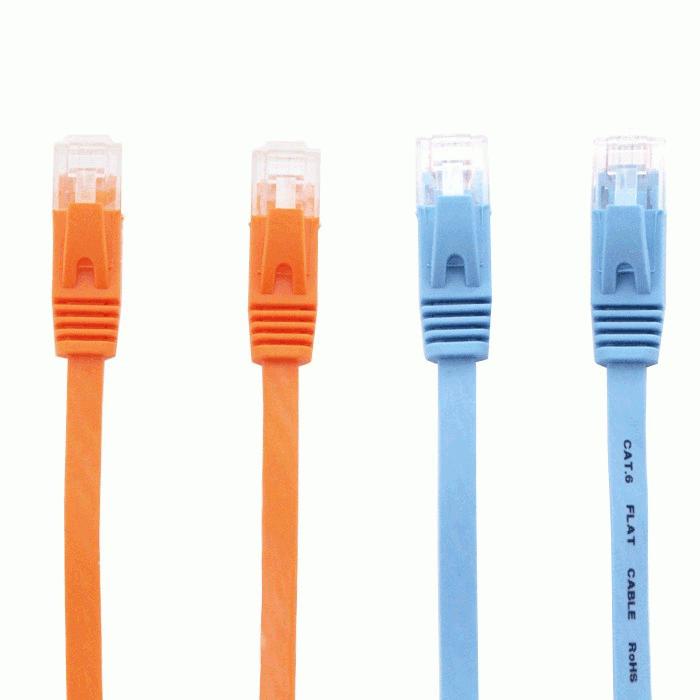 LANケーブル フラット CAT6 5m オレンジ Category 6 cable (U