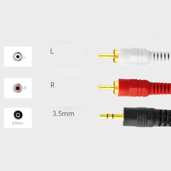 オーディオケーブル 2RCAピン(オス)- 3.5mmステレオミニ(オス) ブラック 金メッキ端子RCAケーブル 4.5m RCA分岐 (Z15) | ブランド登録なし | 01