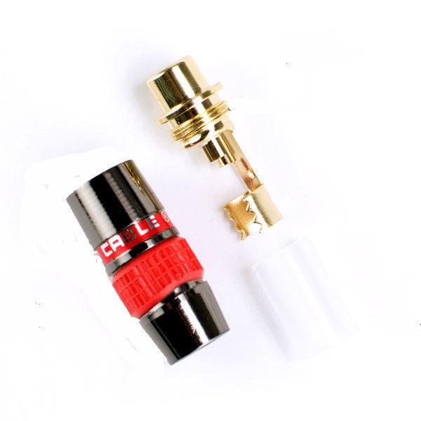 RCA 自作用 合金端子 金メッキ (メス) 赤 (W7) : うさぎのインク屋さん