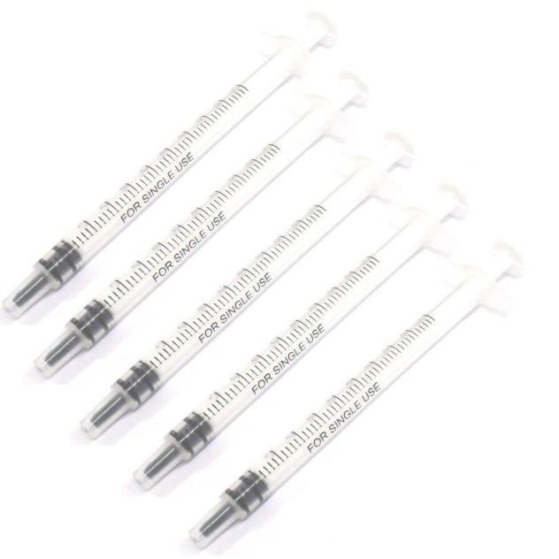 計量用 シリンジ 1ml x5 (ニードルなし) 計量注入器 プラモデル製作 工作 園芸 | ブランド登録なし