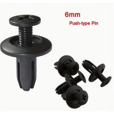 車 6mm フェンダーバンパークリップ 1個 プラスチックリベット ファスナー プッシュクリップ ブラックドアトリム ホンダ トヨタ (T52) | ブランド登録なし