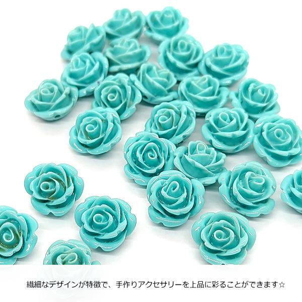 フラワービーズ 合成 珊瑚 薔薇 ローズ ビーズ 13mm〜14mm前後 4個 花