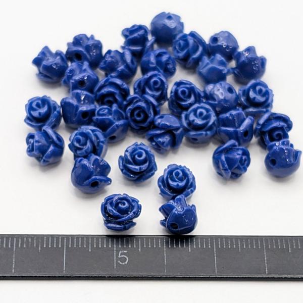 ❻お得 チェコ 天然石 珊瑚 手染めアクリルビーズ フラワー パーツ フラワービーズ 合成 珊瑚 薔薇 ビーズ 8mm〜8.5mm前後 6個 ダーク