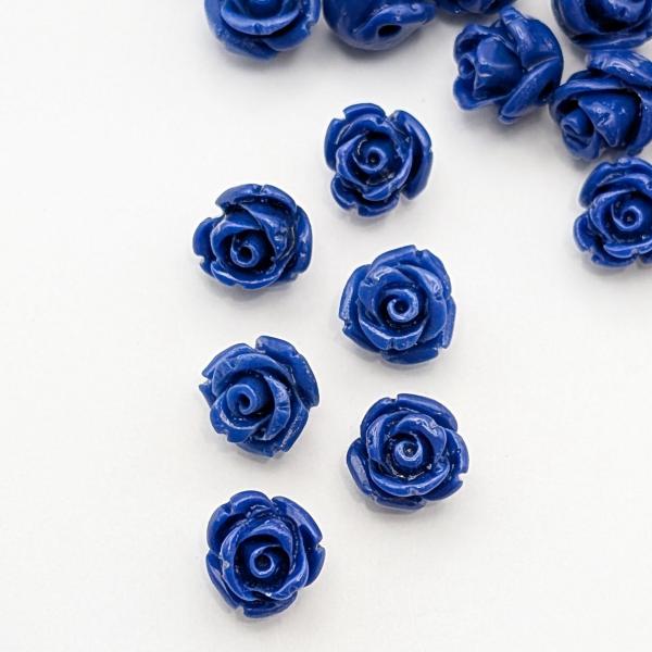 フラワービーズ 合成 珊瑚 薔薇 ビーズ 8mm〜8.5mm前後 6個 ダーク