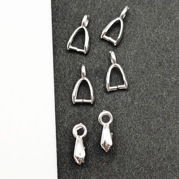バチカン Aカン 全長約9mm 6個 シルバー色 シンプルベイル パーツ