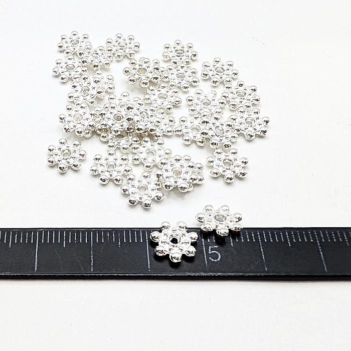 ビーズ ディスク スペーサー 8mm×2mm 約30個 シルバー色 白銀系 