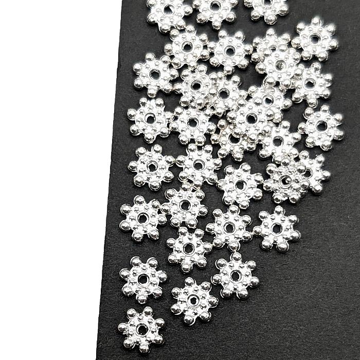 ビーズ ディスク スペーサー 8mm×2mm 約30個 シルバー色 白銀系 