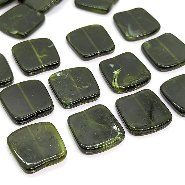 アクリルビーズ 台形 21mm 8個 数量変更 変形スクエア マーブル模様 