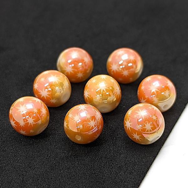ガラスビーズ 10mm クリスマス ハンドメイドパーツ 星 電気メッキ