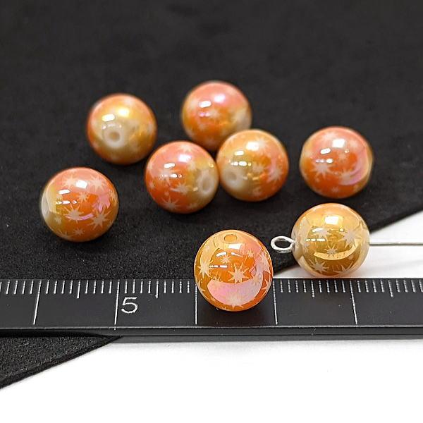 ガラスビーズ 10mm クリスマス ハンドメイドパーツ 星 電気メッキ