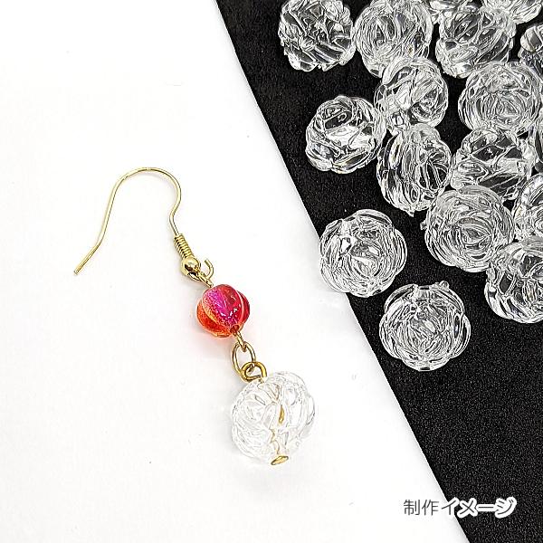 フラワー ビーズ 薔薇 13mm 約20個 クリア 透明色 アクリル製ビーズ 