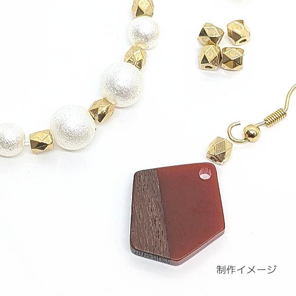 ビーズ CCB ロンデル 4mm 約100個 多面カット キューブ スペーサー