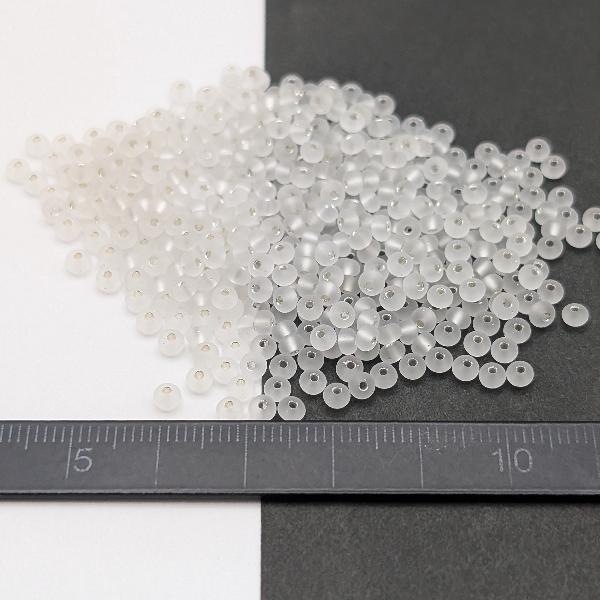 シードビーズ つや消し 銀膜 約3mm 15グラム ホワイト 白色 艶消し 