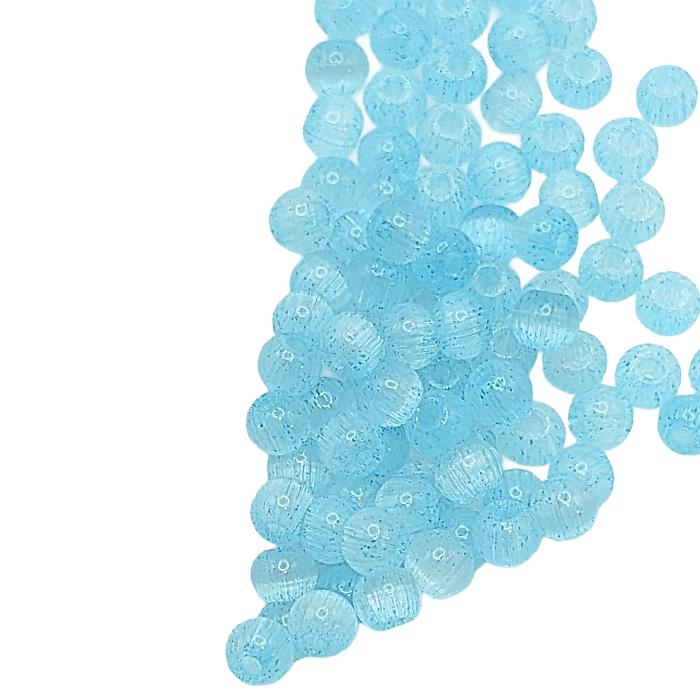 キャッツアイ ガラスビーズ シードビーズ 4mm×3mm 約80個 スカイ