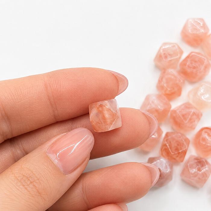 アクリルビーズ 天然石調 マーブル ミスティローズ 10mm 約20個 多面