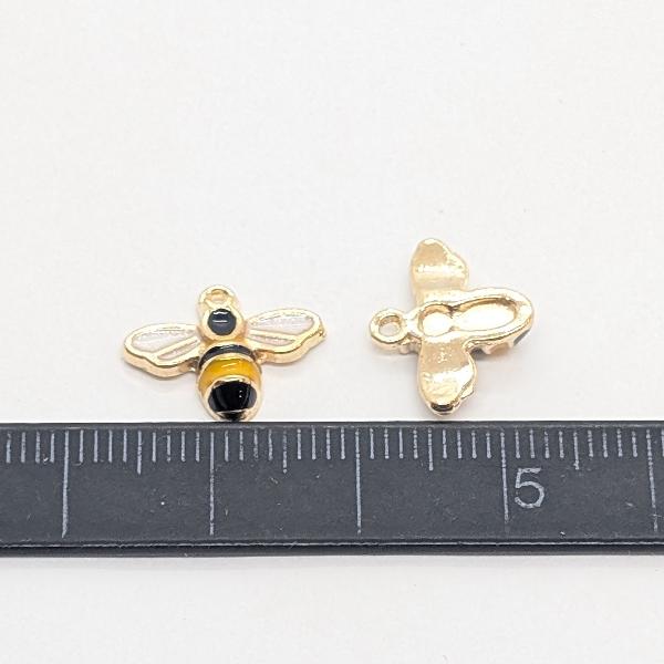 蜂 チャーム ミツバチ 10mm 2個 ハチ エポチャーム ハニービー カラー