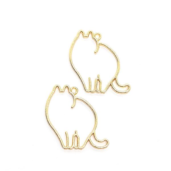 ねこ レジン枠 空枠 猫チャーム 29mm 2個 ネコ フレーム 横向き猫