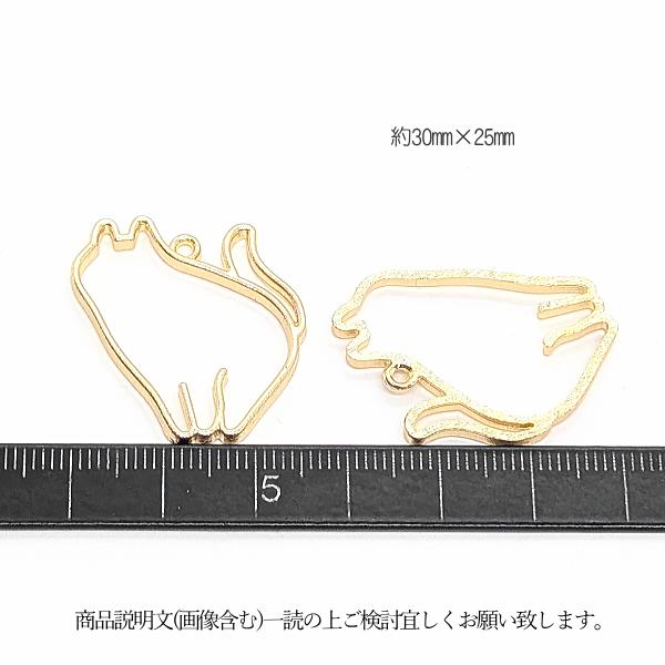 ねこ レジン枠 空枠 猫チャーム 30mm 2個 ネコ フレーム レジン封入