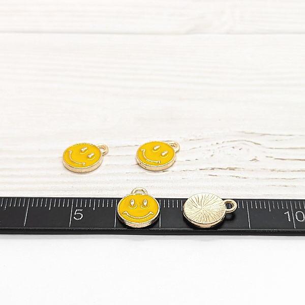 チャーム スマイル 10mm 4個 イエロー 黄色 カラーチャーム smile ニコ