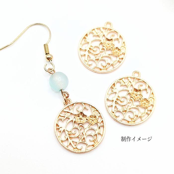 チャーム フラワー リーフ 20mm 4個 葉っぱ 透かしチャーム ivy ツタ