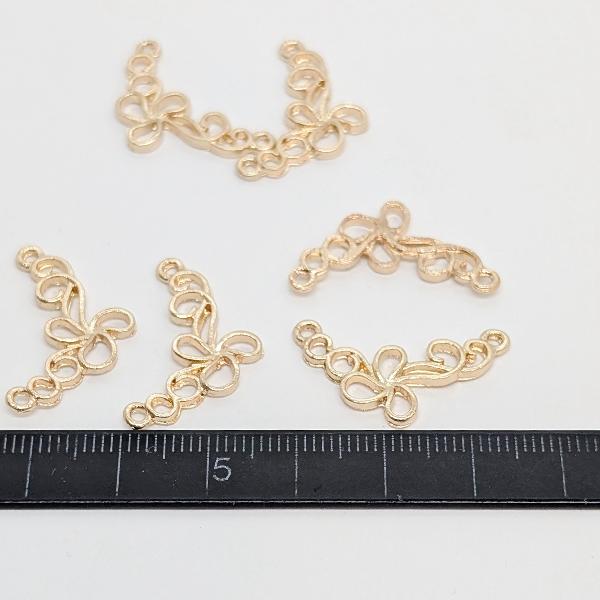 リーフ 透かしチャーム 約23×16mm 6個 コネクター 植物 ivy ツタ