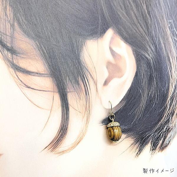 ☆❤️ どんぐり帽子ビーズ葉っぱ秋ピアスイヤリングハンドメイド