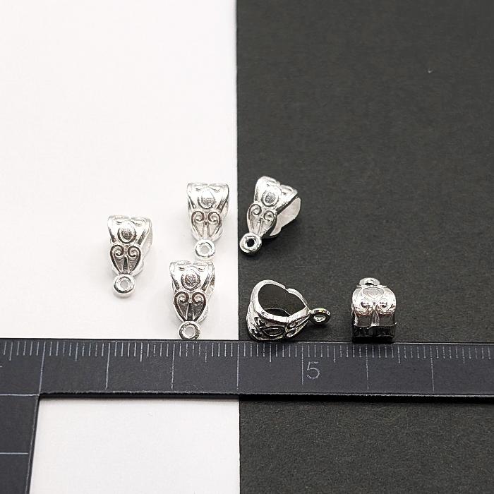 バチカン カン付き 約10mm 6個 アンティーク調 シルバー色 ペンダント