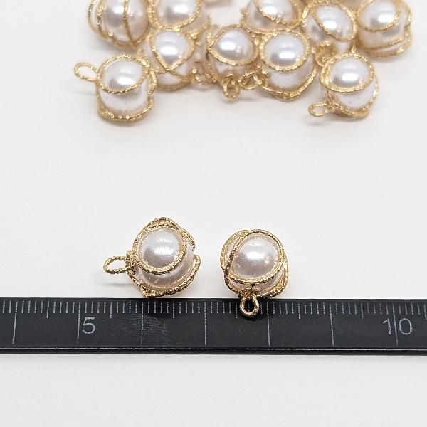 パール チャーム 12mm〜13mm ワイヤー パールチャーム 2個 上品
