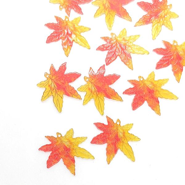 チャーム もみじ 22mm 2個 薄め アクリルチャーム 紅葉 和風 カエデ
