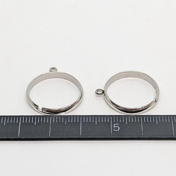 指輪 リング サージカルステンレス カン付き 約20mm 2個 ロジウム色