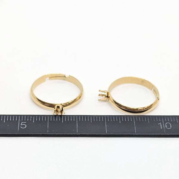 指輪 リング サージカルステンレス 6本爪 4mm 台座付き 約20mm 1個