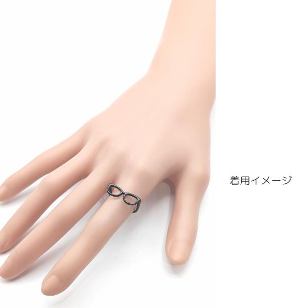 指輪 カフリング 眼鏡 リング ゴールド色 1個 内径約17mm メガネ