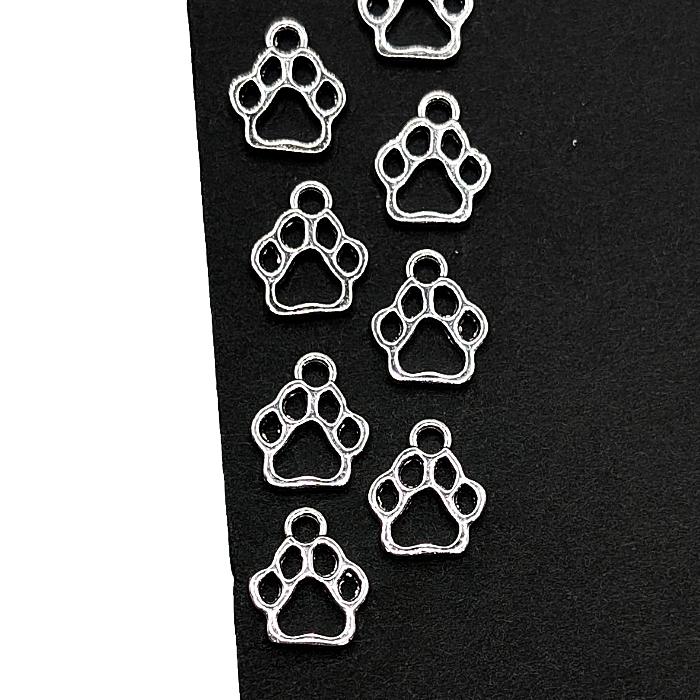 チャーム 犬 肉球 10mm 8個 レジン枠 小さいペンダント 犬グッズ 犬