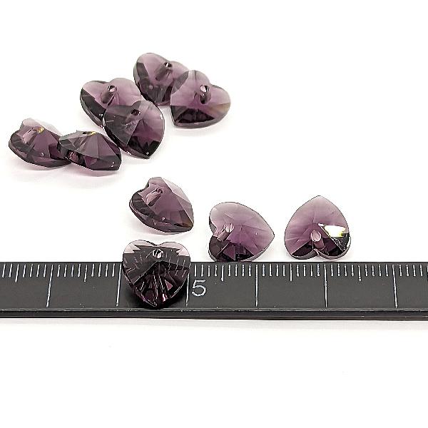 ガラスチャーム ハート アウトレット 10mm 10個 heart ディープ 