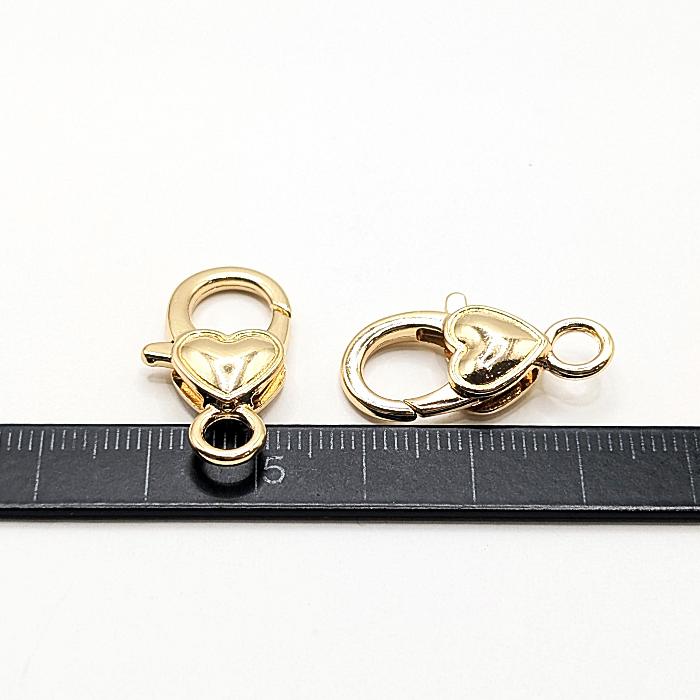 カニカン 留め具 ハート 約14mm×26.5mm 2個 ゴールド色 キーホルダー