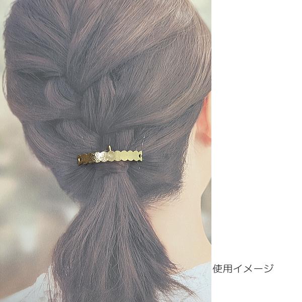 ポニーフック 53mm 2個 ゴールド色 両側に穴付き ヘアアクセ 金具