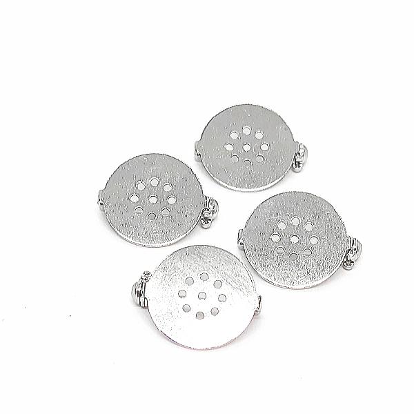 ブローチ 約18mm 4個 プラチナ色 ロック付き コサージュ ブローチ 約18mm 4個 プラチナ色 ロック付き コサージュ