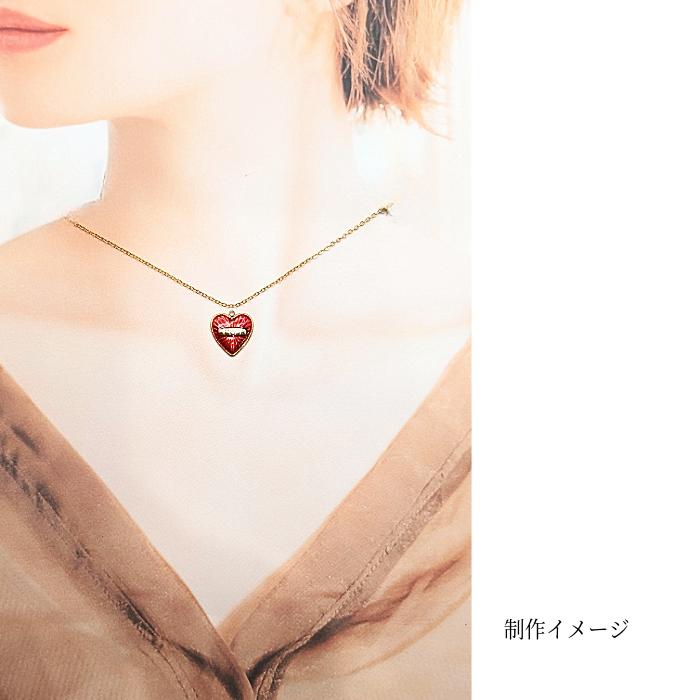 ハート チャーム ステンレス 18KGP 本金メッキ 18mm レッド エナメル