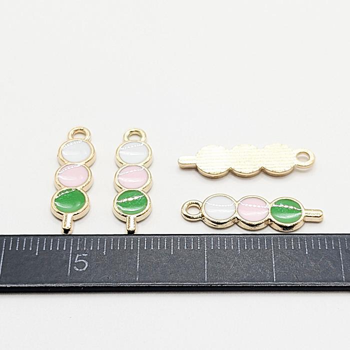 だんごチャーム 19mm 4個 三色団子 春 花見 カラーチャーム