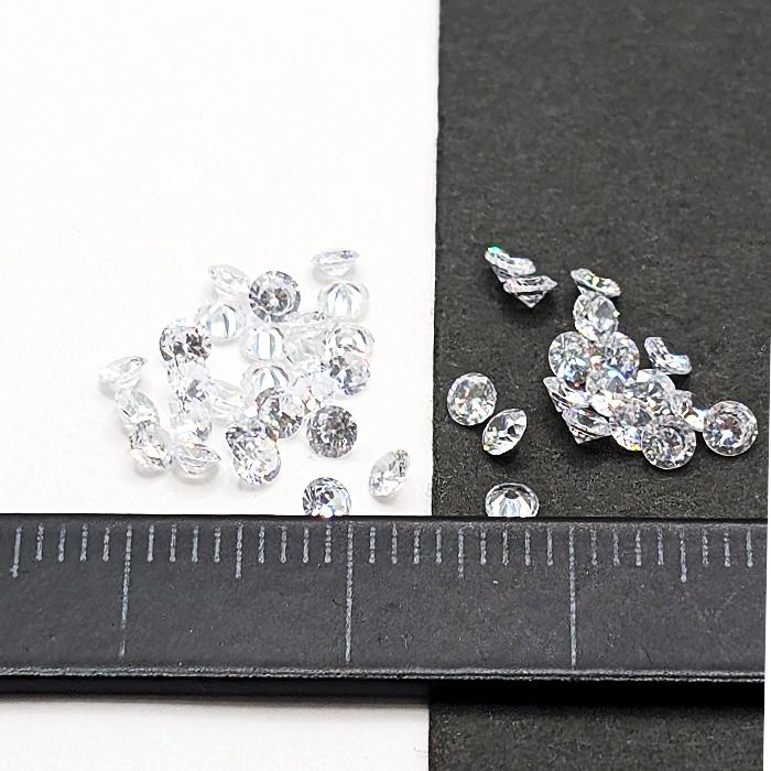 キュービックジルコニア 2.5mm 約40粒 クリア色 ルース 極小 グレードA