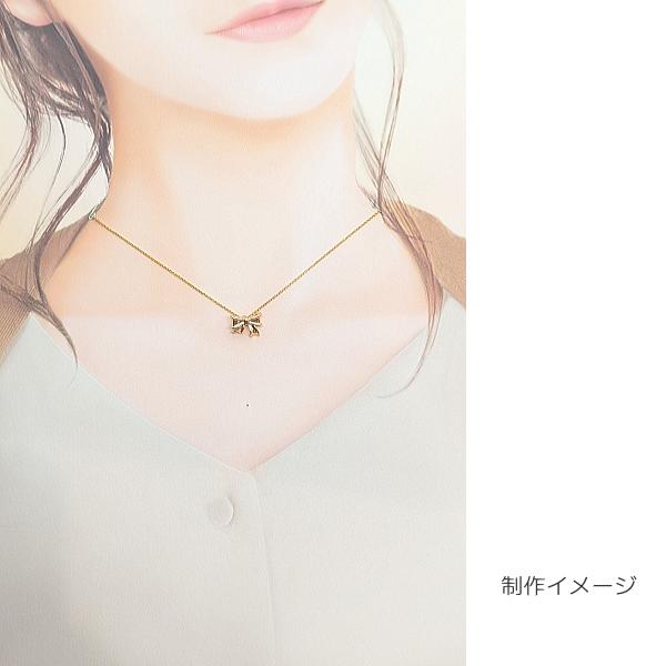 リボン チャーム 裏面通し穴タイプ ゴールド色 8mm 4個 シンプルリボン