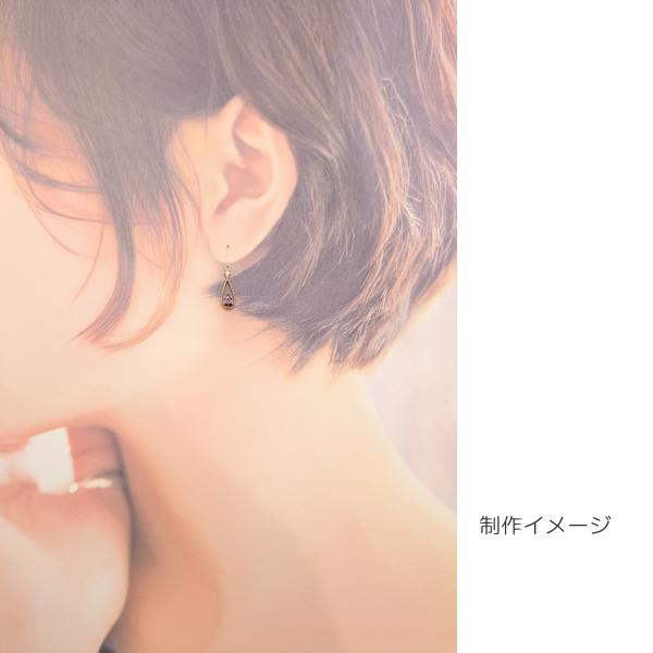 雫 フレーム チャーム 2個 17.5mm ドロップ ラベンダー色 紫 ガラス