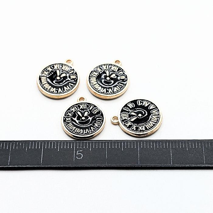 チャーム 時計 モチーフ 15mm 4個 黒 ブラック色 クロック ドール用に