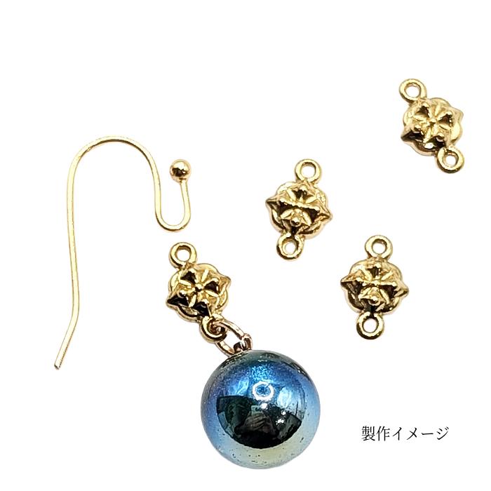 チャーム 5mm×6mm 4個 小さな クロス 十字架 コネクターチャーム