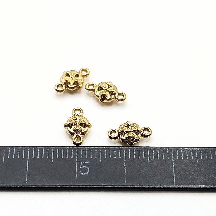 チャーム 5mm×6mm 4個 小さな クロス 十字架 コネクターチャーム
