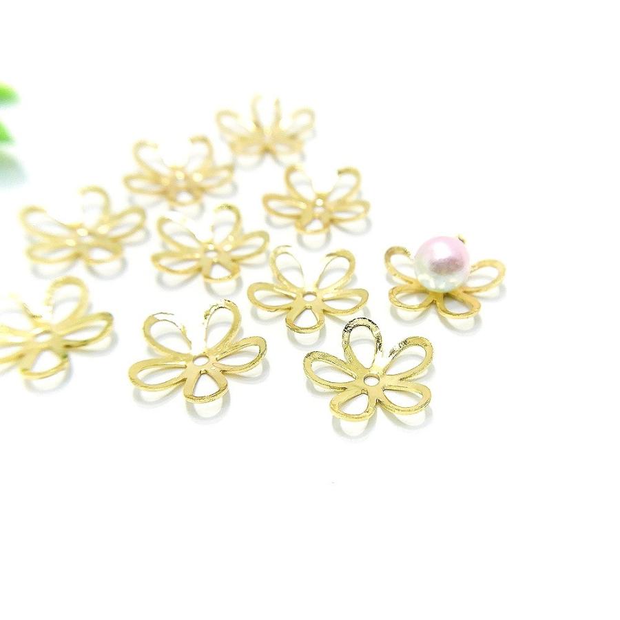 最高級 10個 シンプル透かしフラワーのビーズフレーム 花座 Aynaelda Com