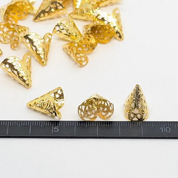 コーンキャップ タッセルキャップ 17mm 約20個 ゴールド色 ビーズ
