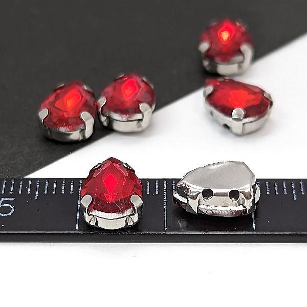 ラインストーン 10mm 縫い付け ドロップ 雫 ガラスストーン ロジウム色