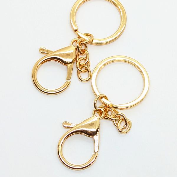 キーホルダー 金具 カニカン クラスプ タイプ 2個 ゴールド色 お色